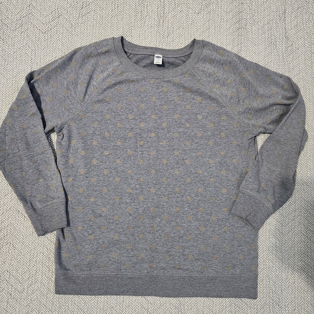 Old Navy Gray Polka Dot Sweater
